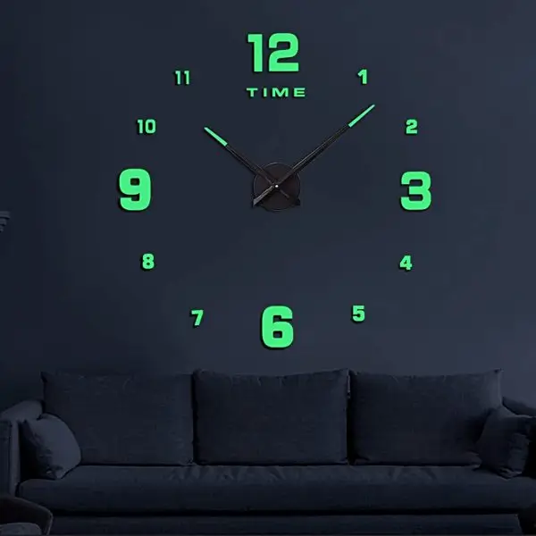 Modern Wooden Numbers Wall Clock – Round Dial, Glow-in-the-Dark, Decorative Clock - Image 3